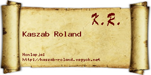 Kaszab Roland névjegykártya